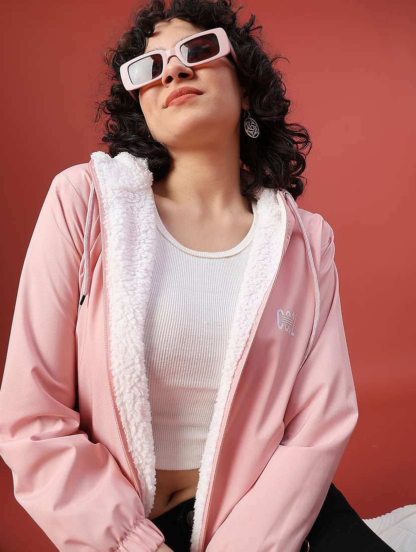 women solid long sleeve hooded sweatshirt - 22175340 -  Standard Image - 2