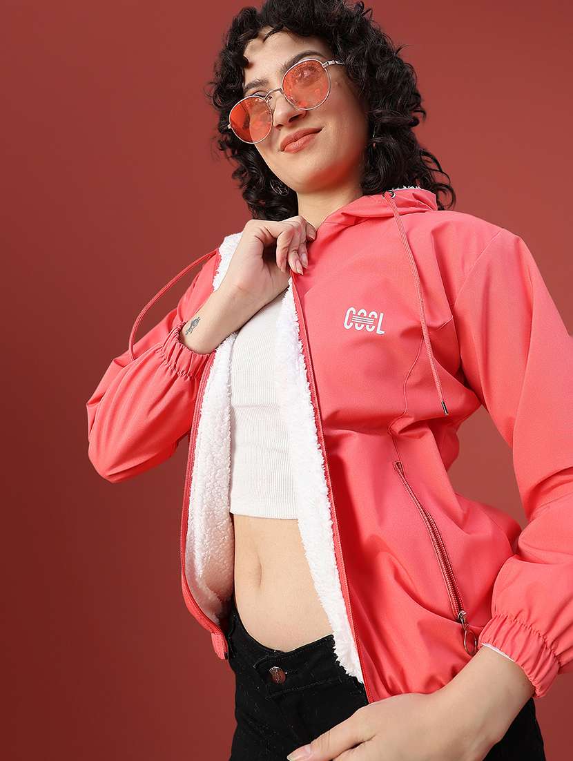 women solid long sleeve hooded sweatshirt - 22175342 -  Standard Image - 2