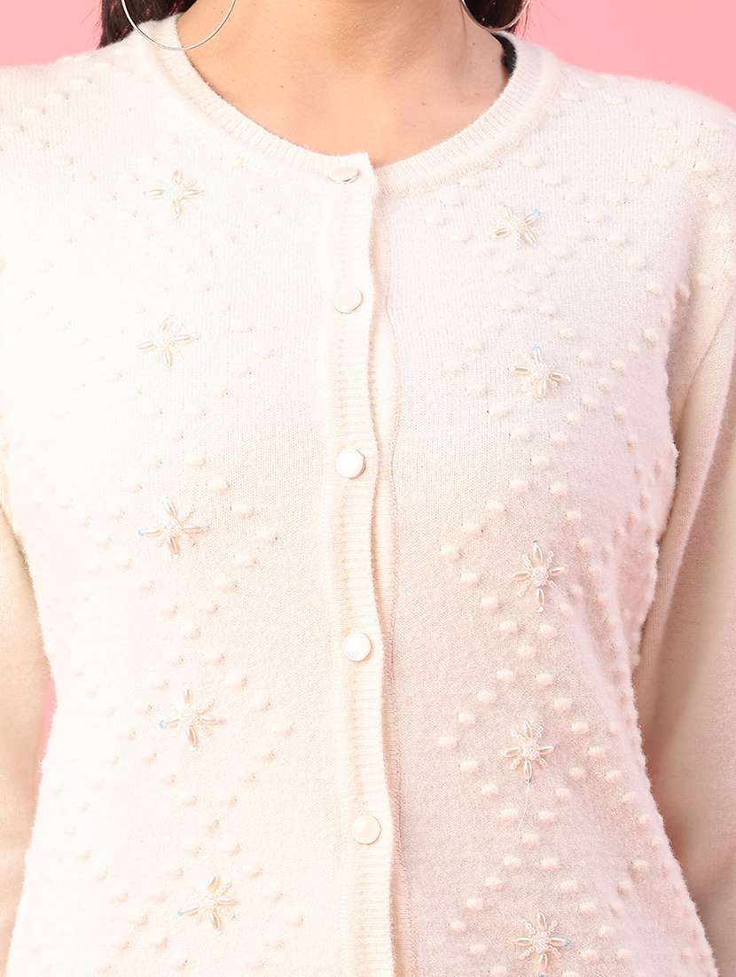 women self design long sleeve cardigan - 22175364 -  Standard Image - 2