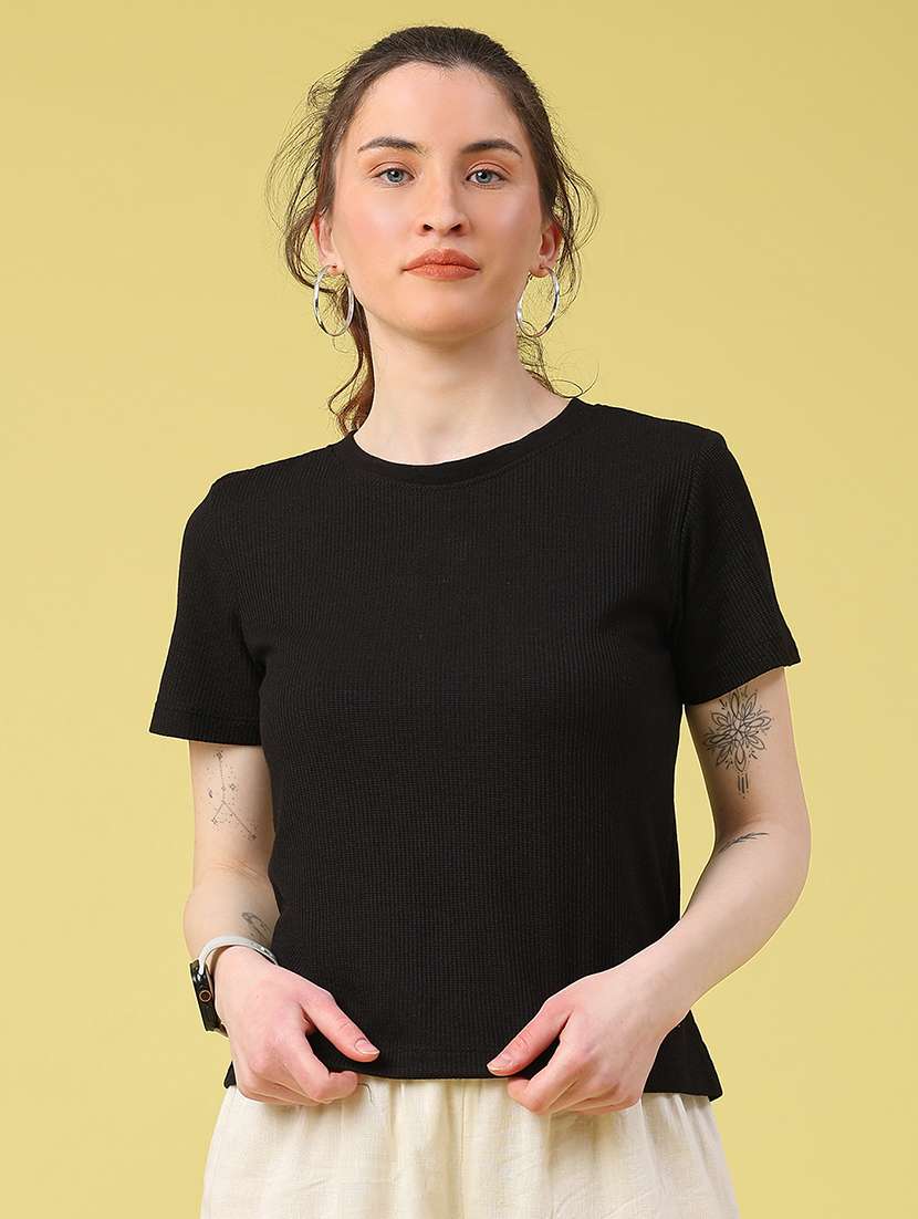 black cotton regular tshirt - 22175423 -  Standard Image - 2