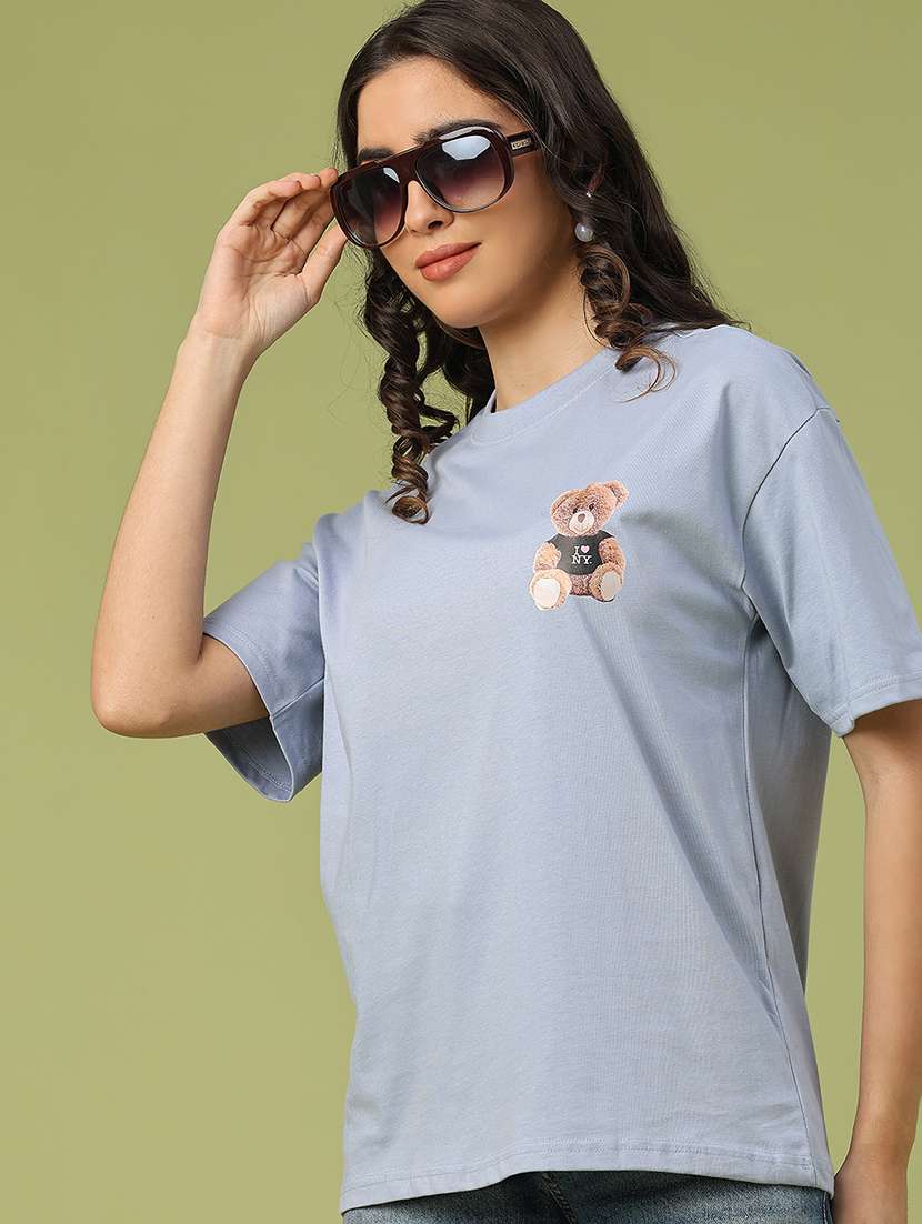 women printed short sleeve oversized t-shirt