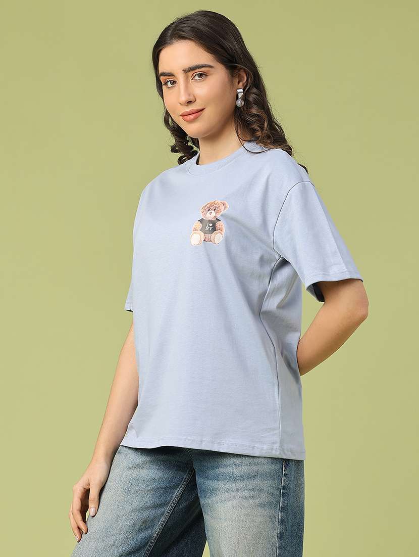 women printed short sleeve oversized t-shirt - 22175444 -  Standard Image - 2