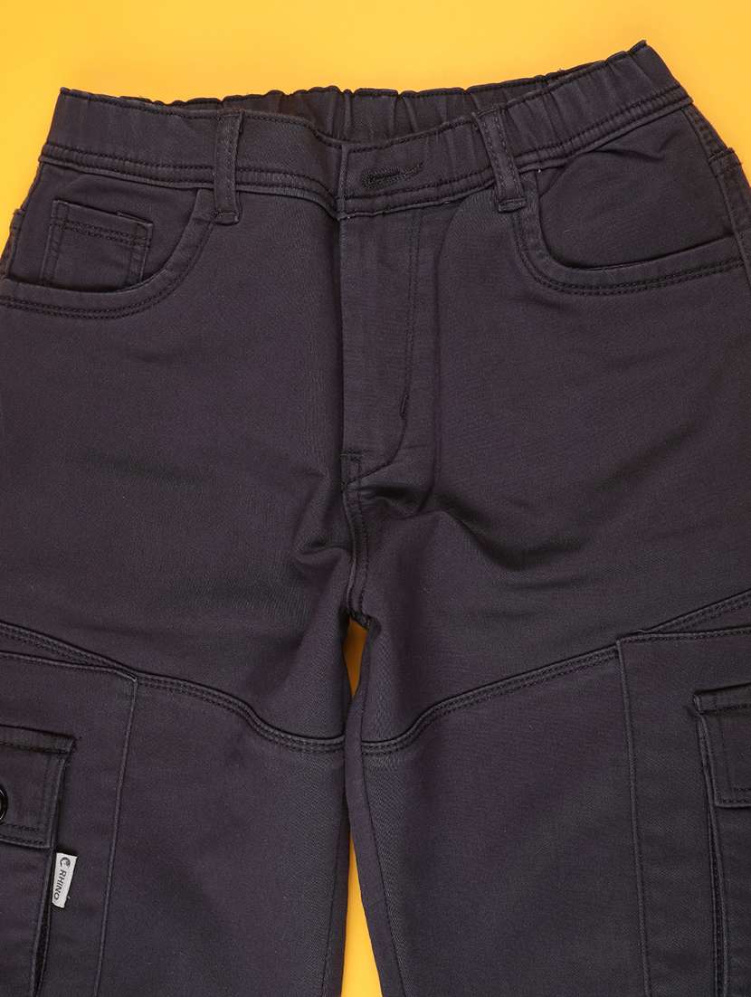 boys solid mid rise cargo - 22175534 -  Standard Image - 2
