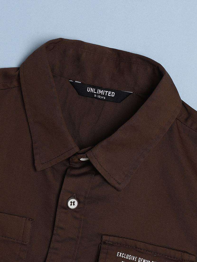 boys solid collred long sleeve shirt - 22175586 -  Standard Image - 2