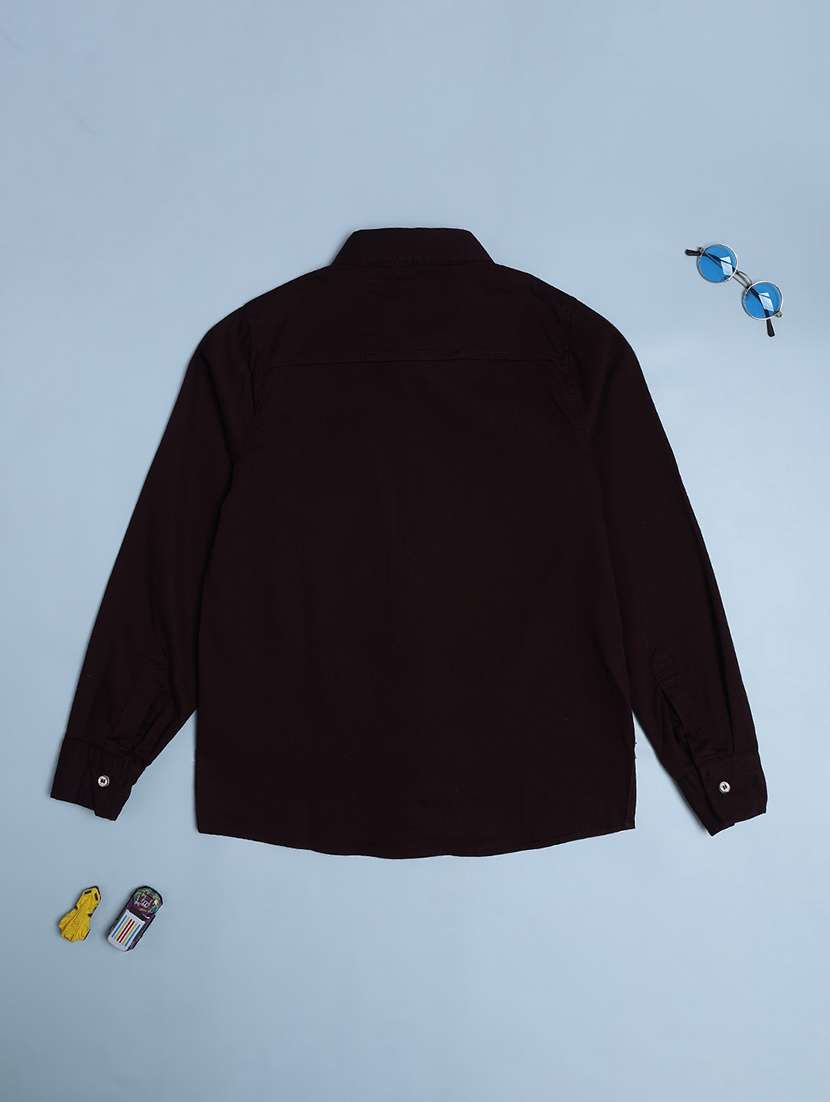 boys solid collared long sleeve shirt - 22175587 -  Standard Image - 2