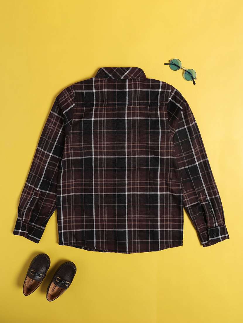 boys brown cotton shirt - 22175590 -  Standard Image - 2