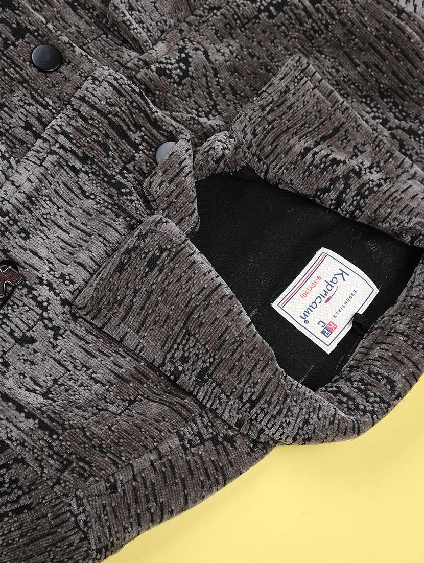 Boys Self Design Long Sleeve Shacket - 22175634 -  Standard Image - 2