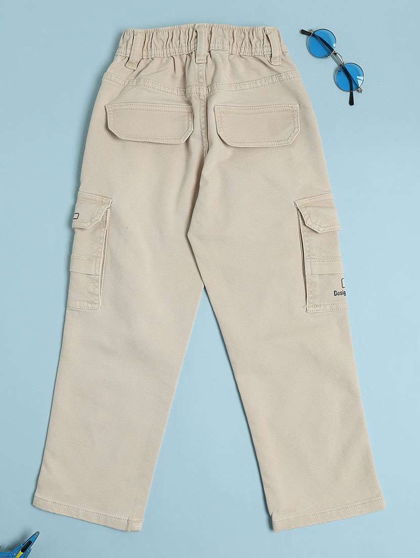 boys solid mid rise denim cargo - 22175694 -  Standard Image - 2