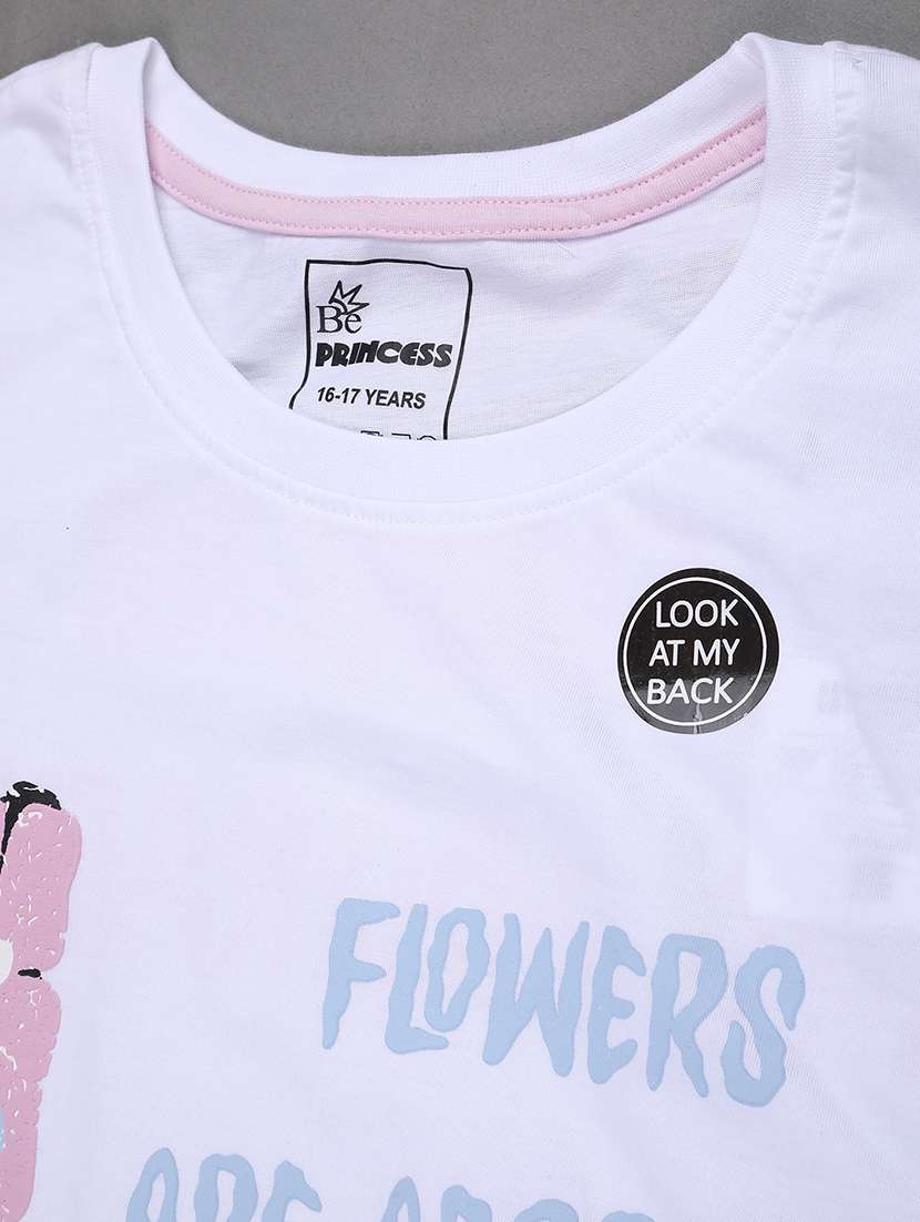 Girls Printed Short Sleeves Regular Tee - 22175801 -  Standard Image - 2