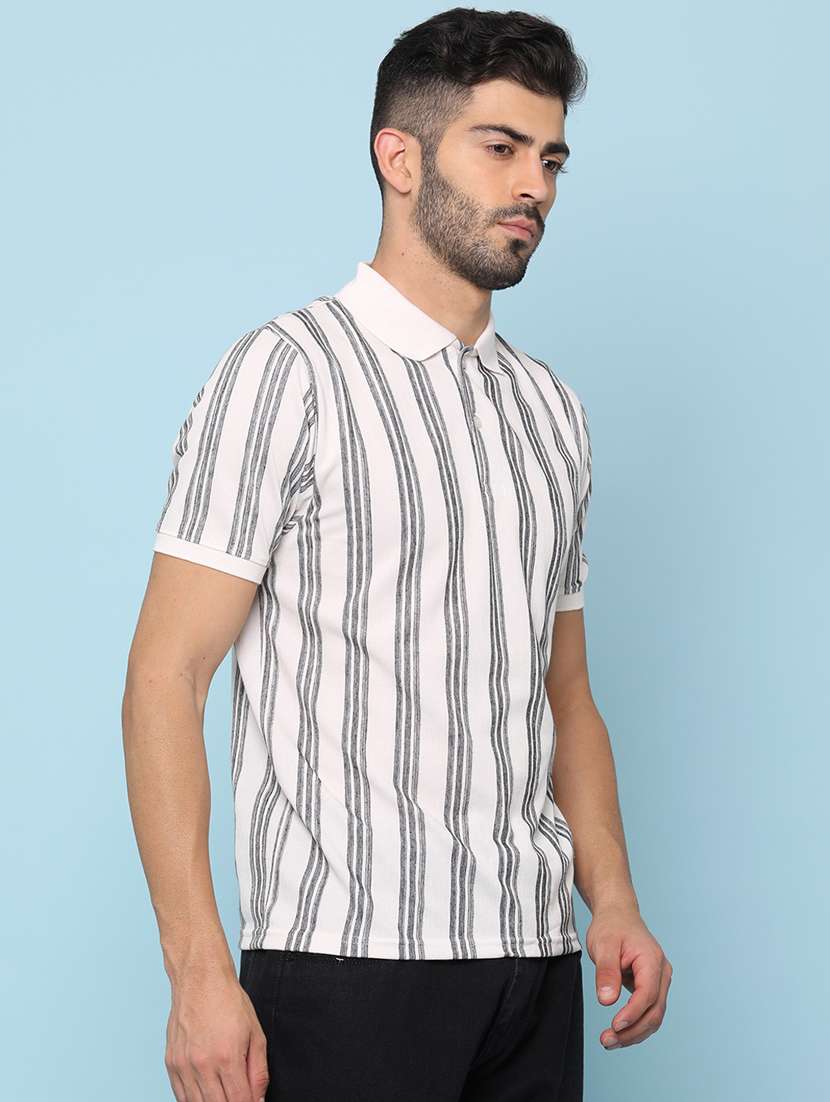 men striped short sleeve regular fit polo t-shirt - 22175815 -  Standard Image - 2