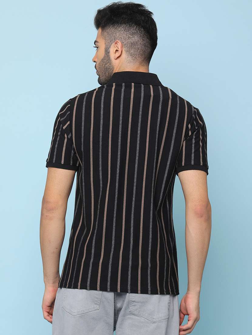men striped short sleeve regular fit polo t-shirt - 22175816 -  Standard Image - 2