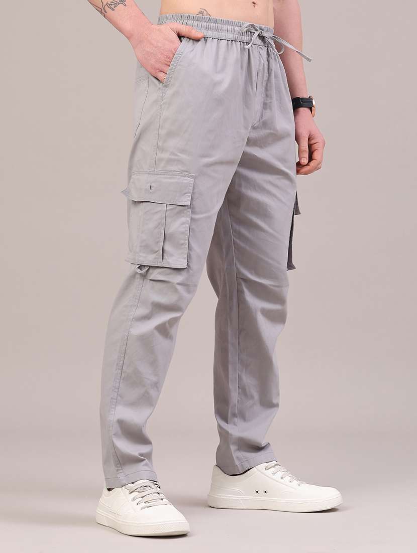 men solid mid rise regular fit cargo  - 22175855 -  Standard Image - 2