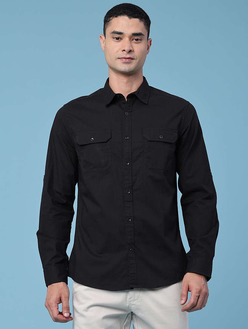 black cotton casual shirt