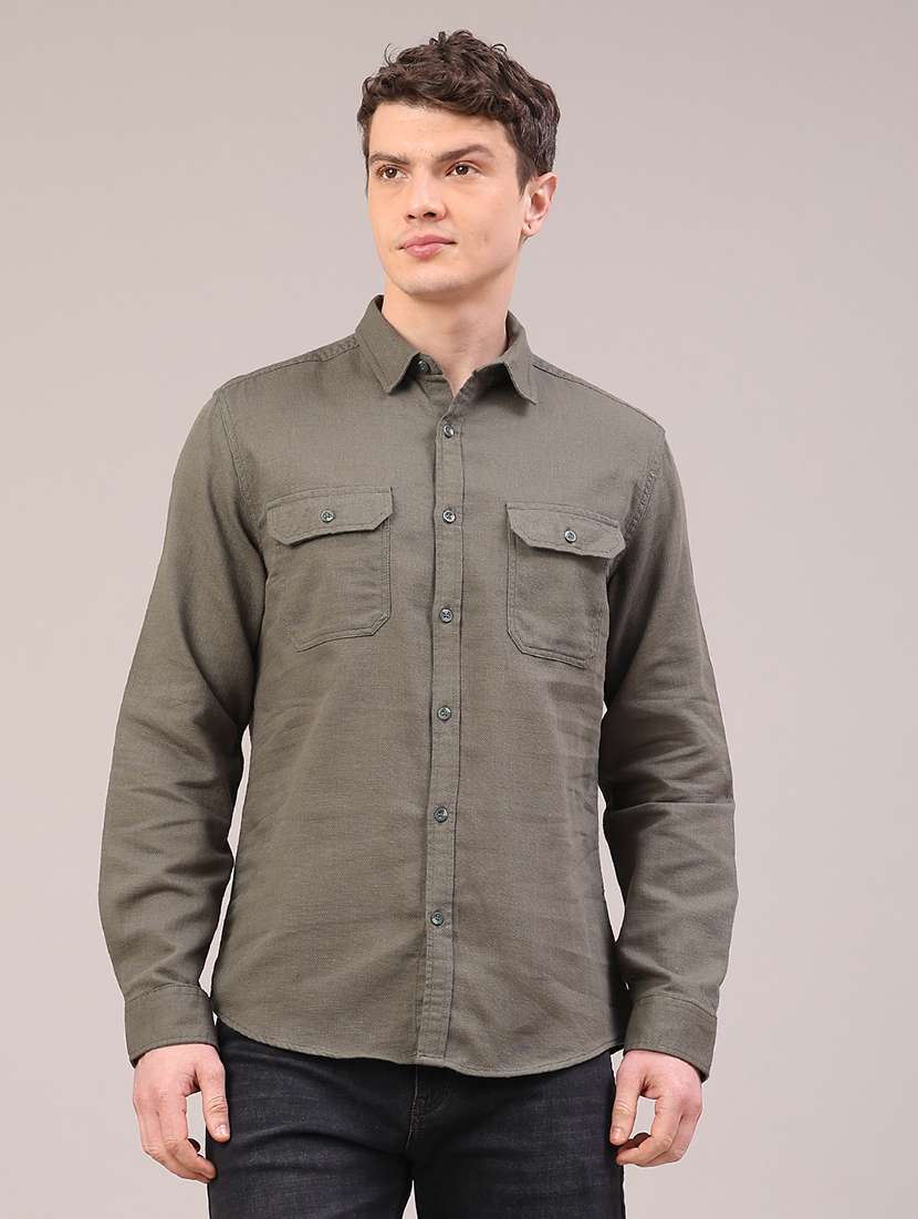 men solid long sleeve regular fit casual shirt - 22175884 -  Standard Image - 2