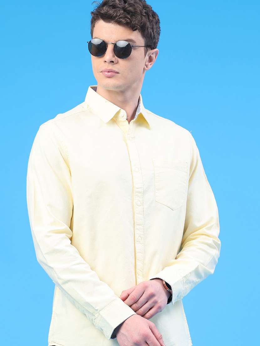 men solid long sleeve regular fit casual shirt