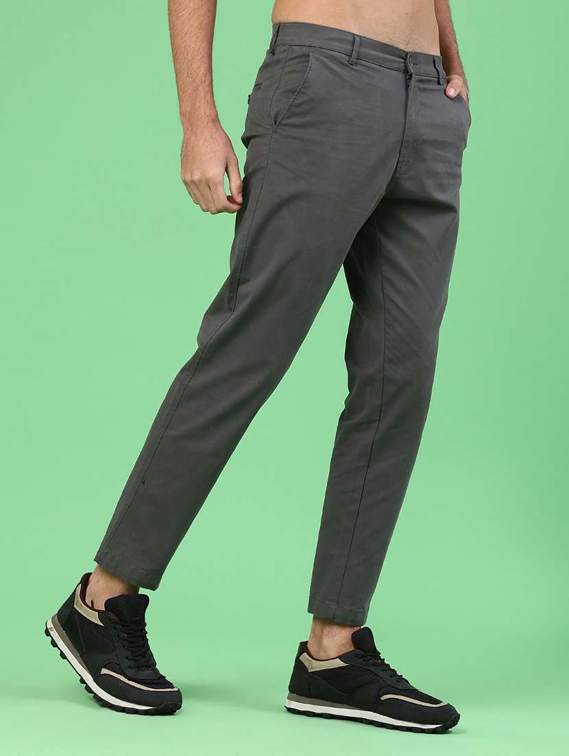 men solid mid rise chinos casual trouser - 22176083 -  Standard Image - 2
