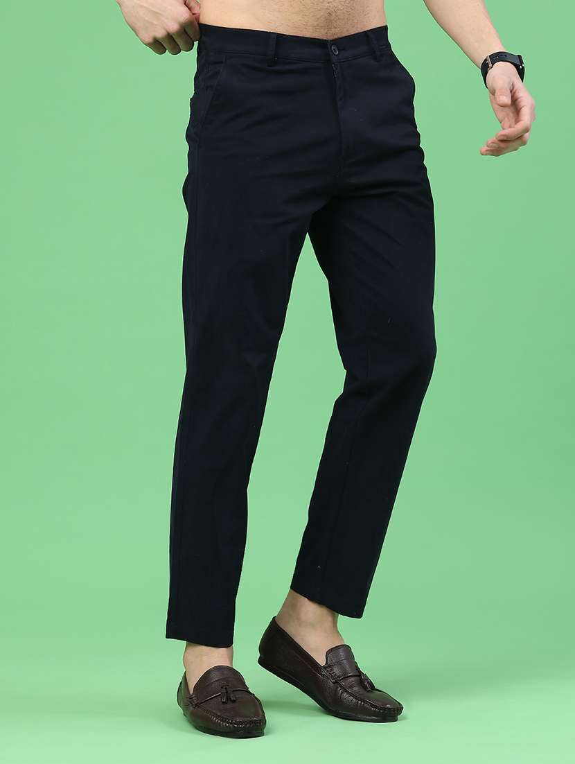 men solid mid rise chinos casual trouser - 22176087 -  Standard Image - 2