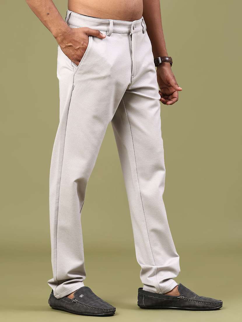 men solid mid rise chinos casual trouser - 22176095 -  Standard Image - 2