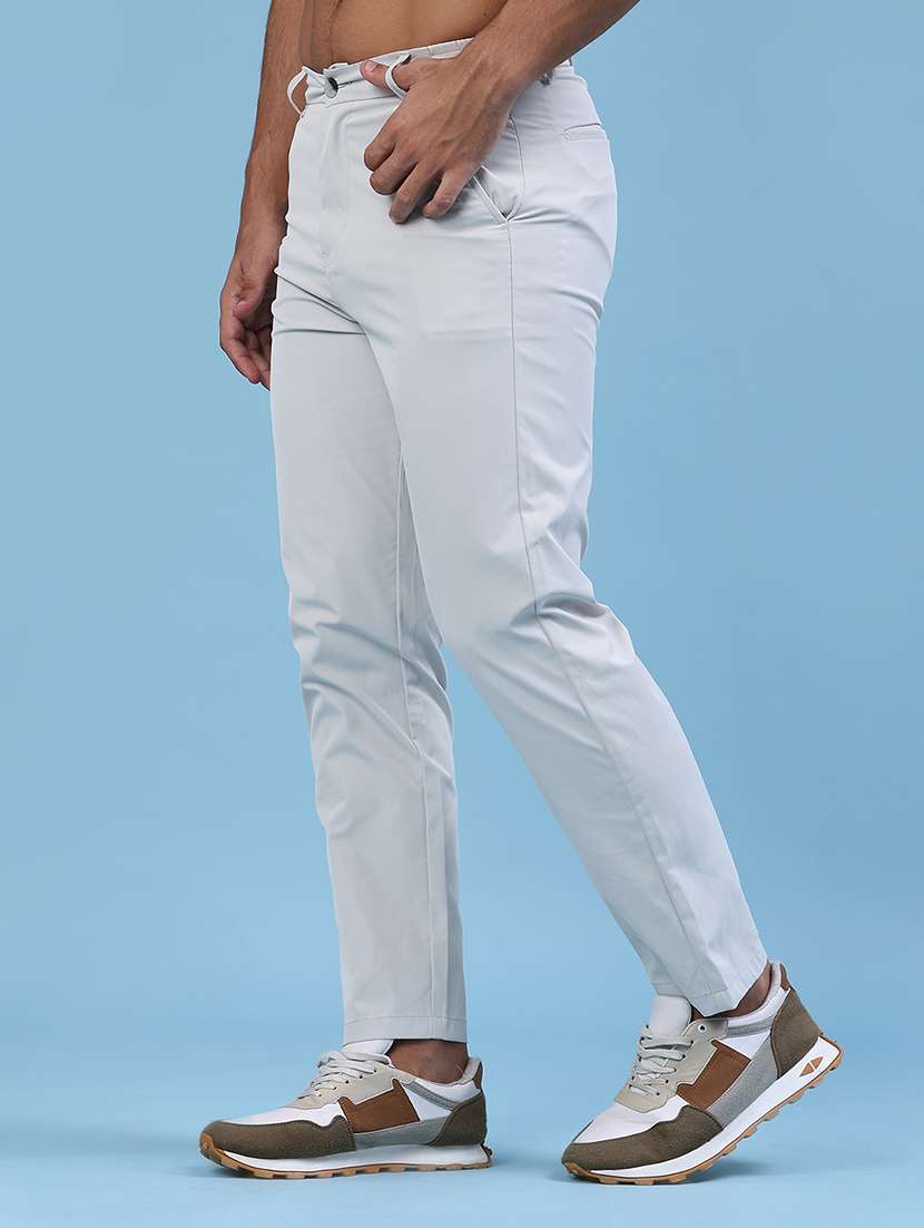 men solid mid rise regular fit chinos - 22176097 -  Standard Image - 2
