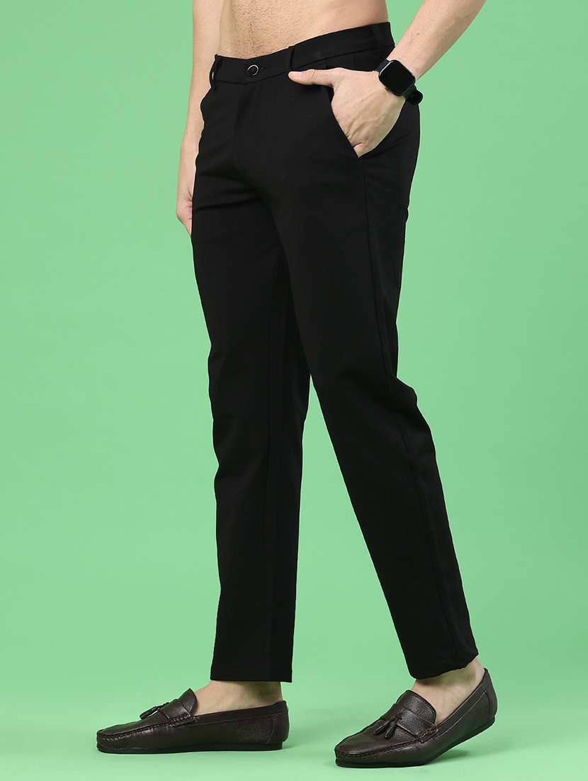 men solid mid rise chinos casual trouser - 22176129 -  Standard Image - 2