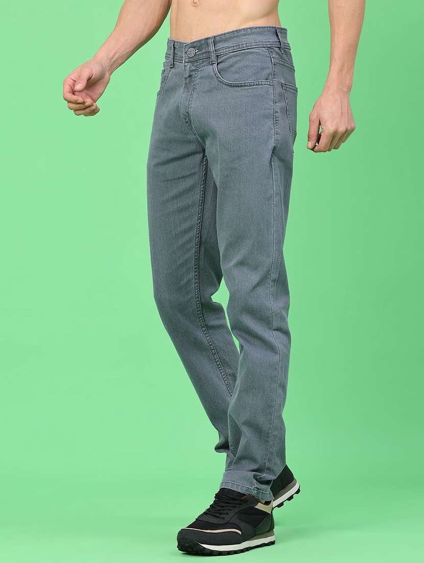 men plain mid rise full length tapered jeans - 22176188 -  Standard Image - 2