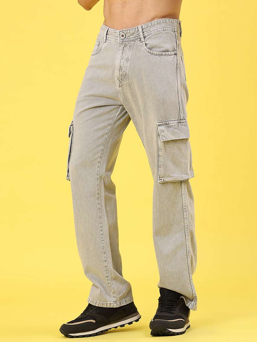 men solid mid rise regular fit cargo - 22176197 -  Standard Image - 2