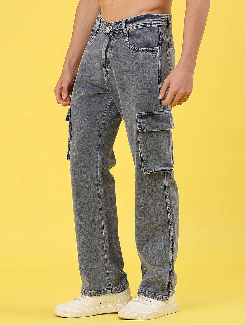 men solid mid rise regular fit cargo - 22176198 -  Standard Image - 2