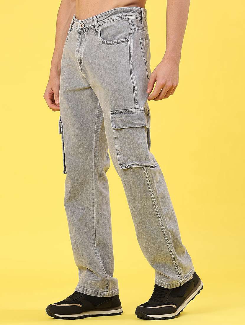 men solid mid rise regular fit cargo - 22176200 -  Standard Image - 2