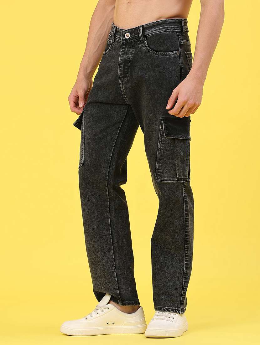 men solid mid rise regular fit cargo - 22176201 -  Standard Image - 2