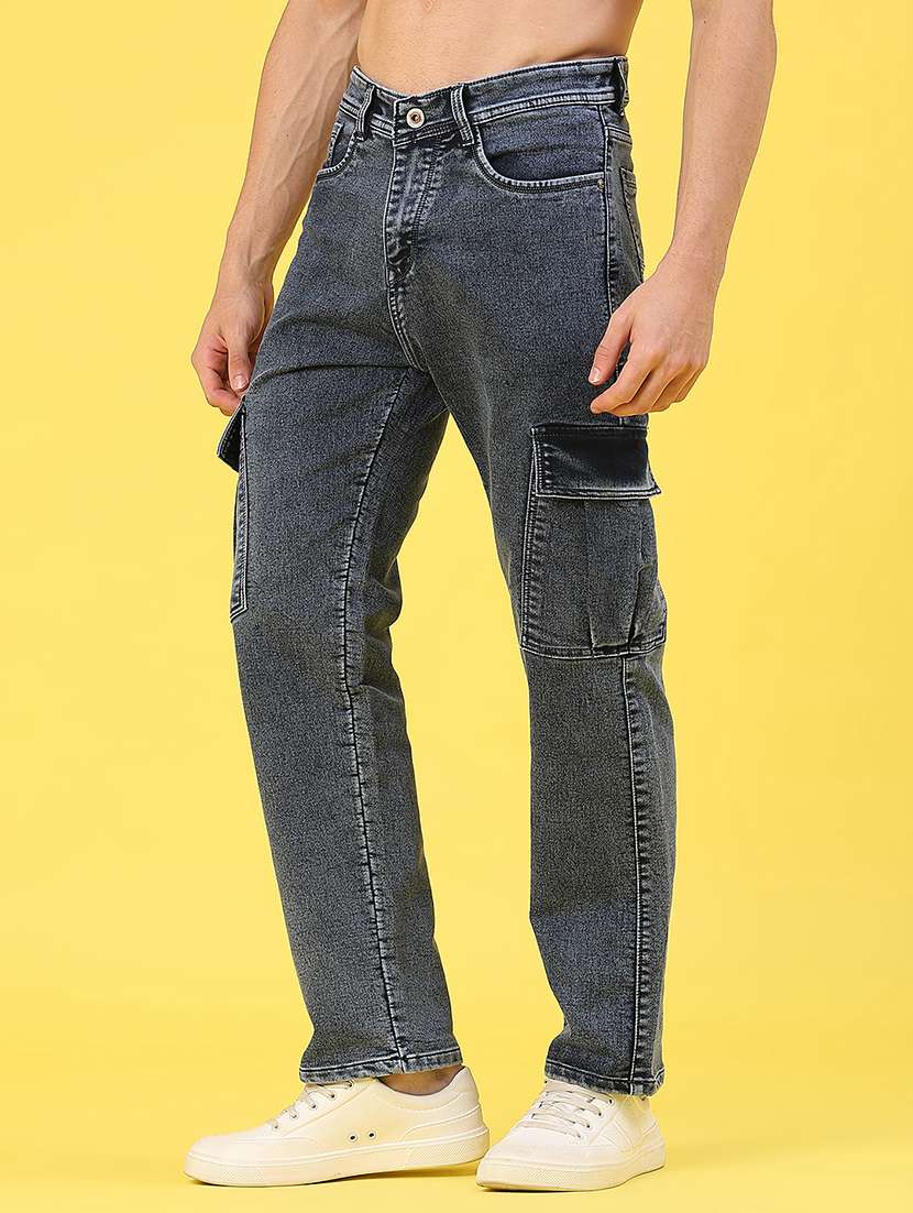 men solid mid rise regular fit cargo - 22176206 -  Standard Image - 2
