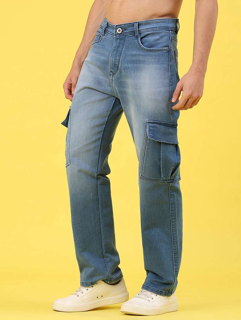 men washed mid rise regular fit cargo - 22176208 -  Standard Image - 2