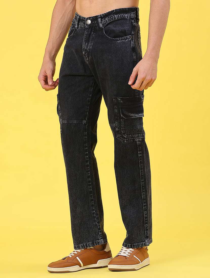 men solid mid rise regular fit cargo - 22176211 -  Standard Image - 2