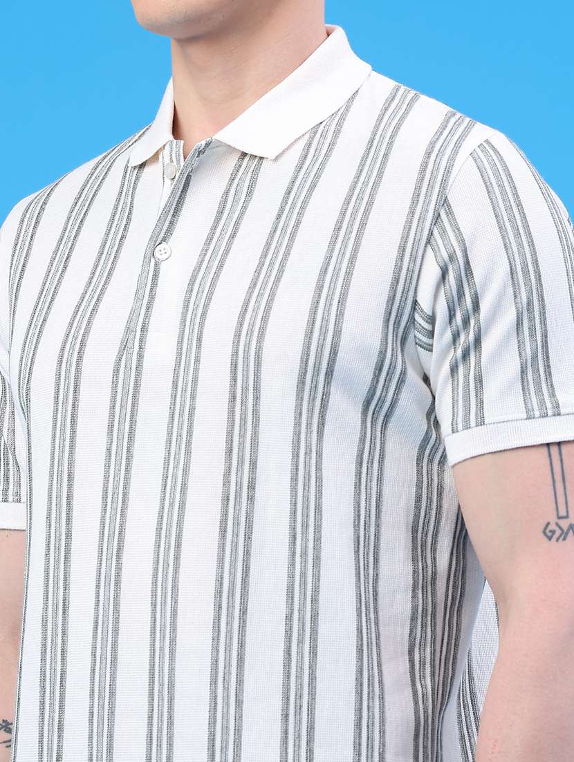 men striped short sleeve regular fit polo t-shirt - 22176221 -  Standard Image - 2