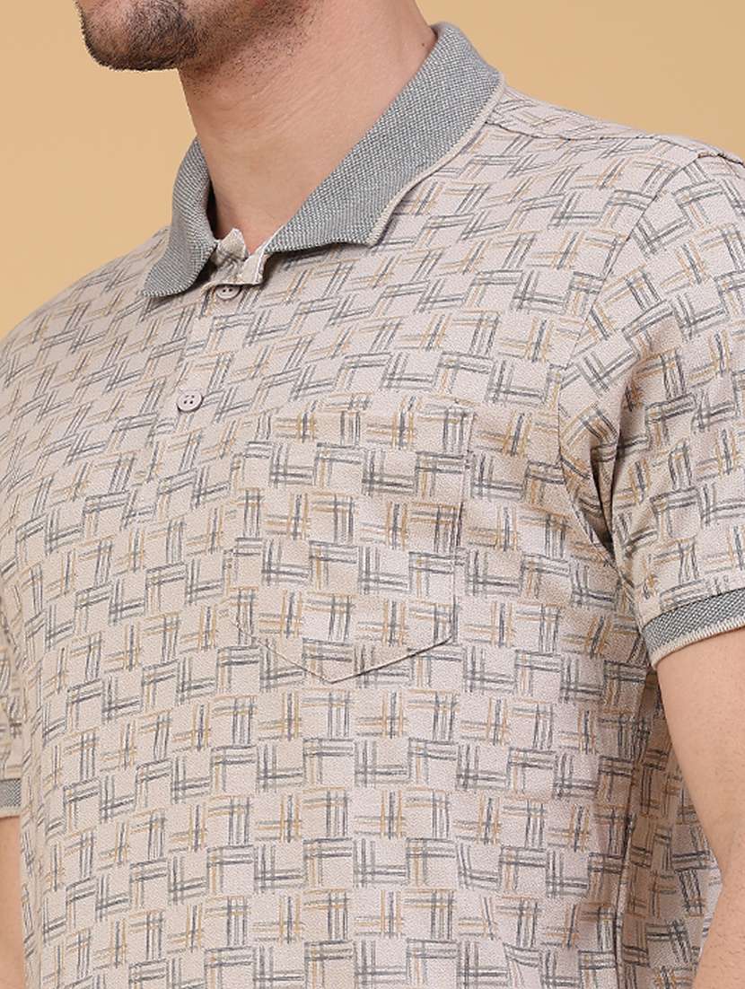 men printed short sleeve regular fit polo t-shirt - 22176248 -  Standard Image - 2