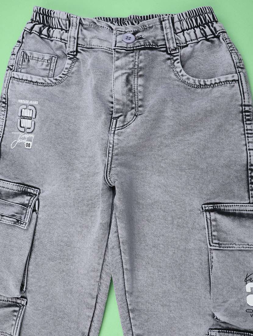 girls solid mid rise cargo jean - 22176370 -  Standard Image - 2