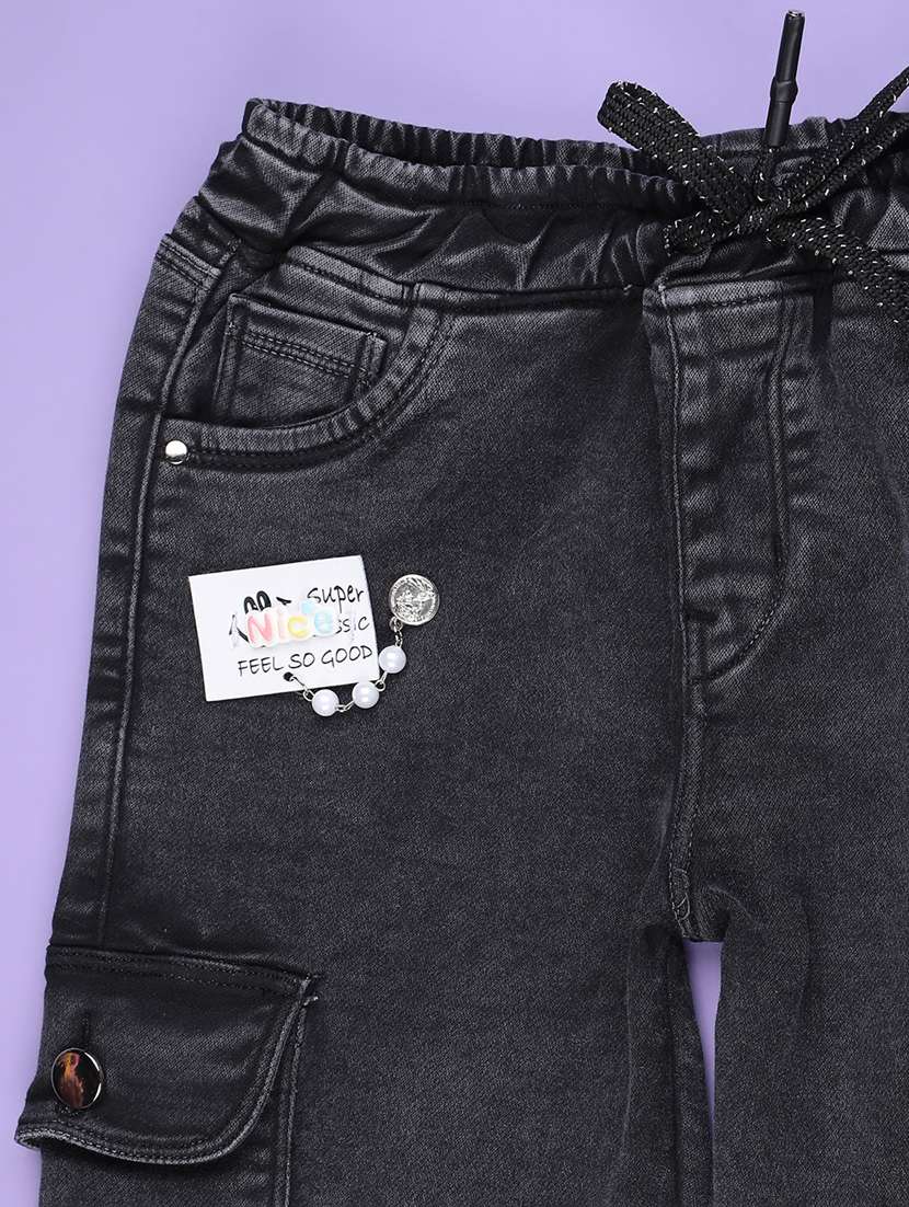 girls solid mid rise cargo - 22176418 -  Standard Image - 2