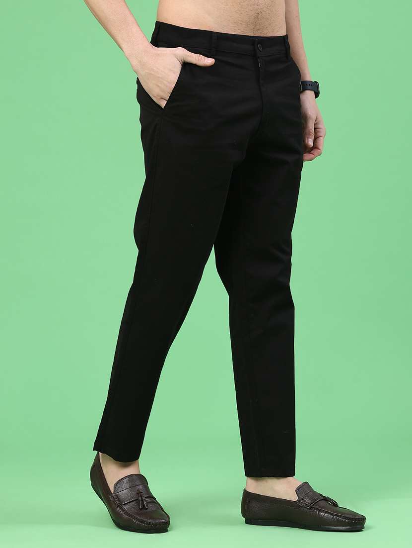 men solid mid rise chinos casual trouser - 22176429 -  Standard Image - 2