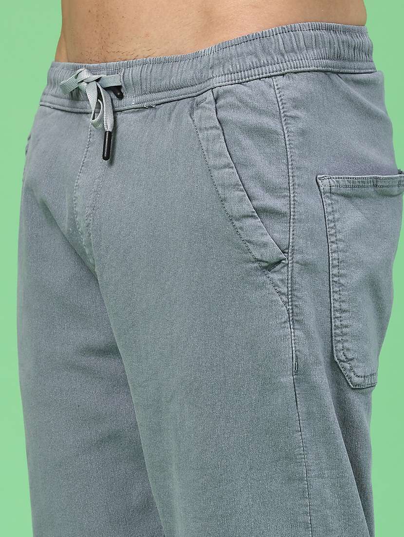 men plain mid rise ankle length tapered jeans - 22176435 -  Standard Image - 2