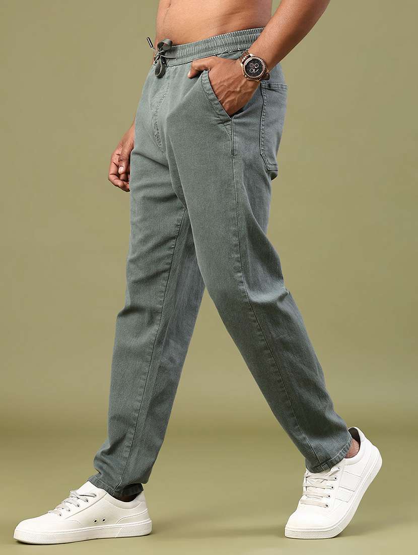 men plain mid rise full length tapered jeans - 22176436 -  Standard Image - 2