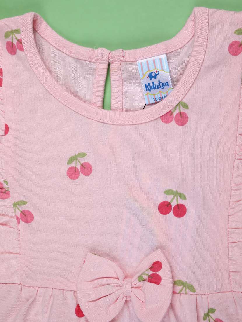 girls printed ruffle sleeve fit & flare dress - 22176469 -  Standard Image - 2