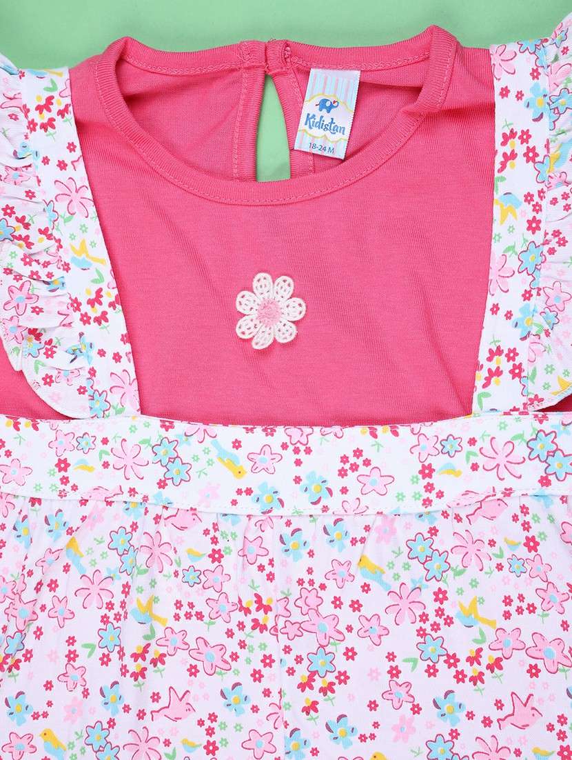 girl pink cotton frock - 22176471 -  Standard Image - 2