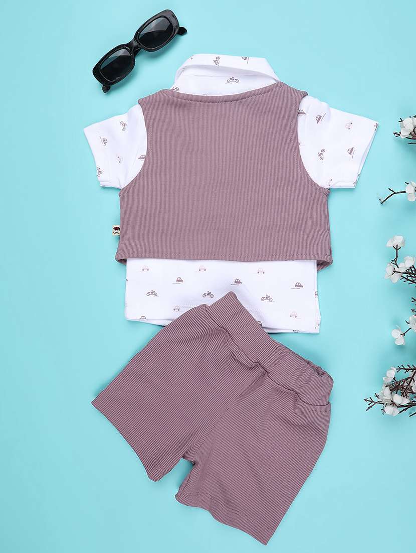 purple cotton combo infant twin set - 22176543 -  Standard Image - 2