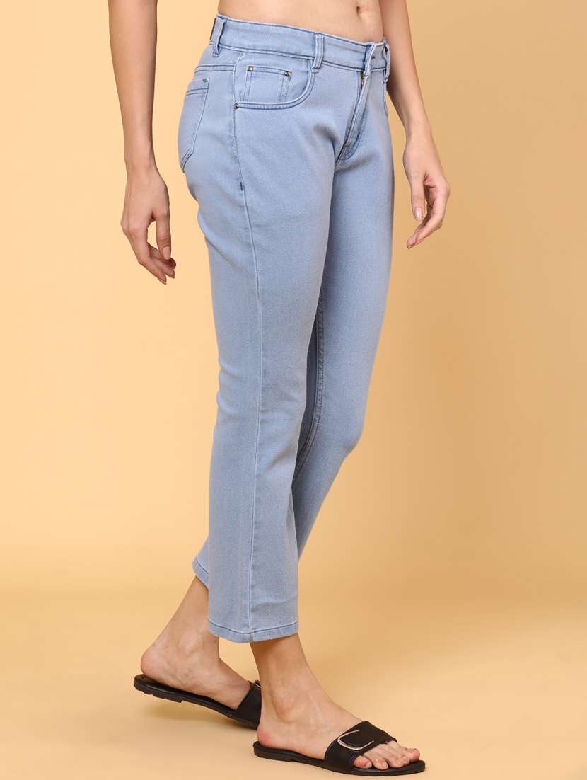 women solid mid rise bootcut jeans - 22176553 -  Standard Image - 2