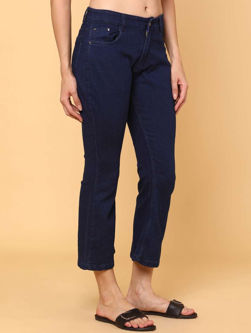 women solid mid rise bootcut jeans - 22176554 -  Standard Image - 2
