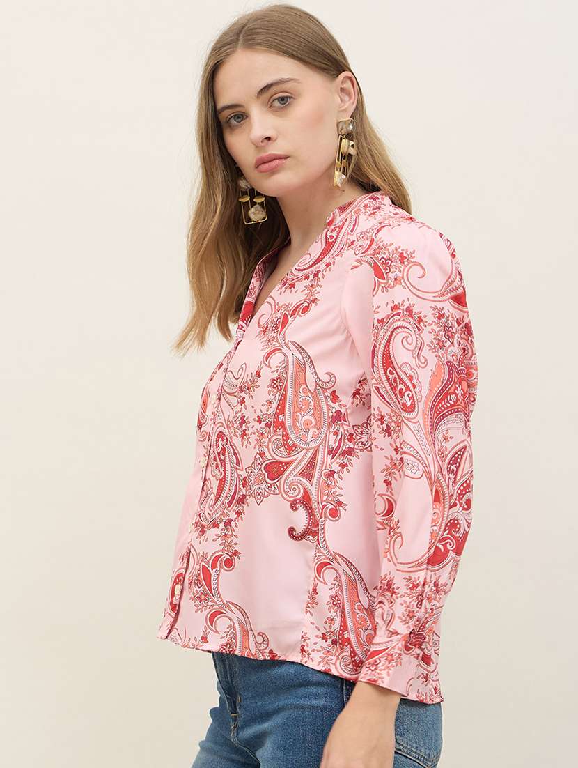 women printed puff sleeve regular shirt - 22176581 -  Standard Image - 2