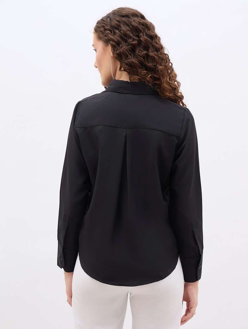 women emebllished collared long sleeve regular shirt - 22176586 -  Standard Image - 2
