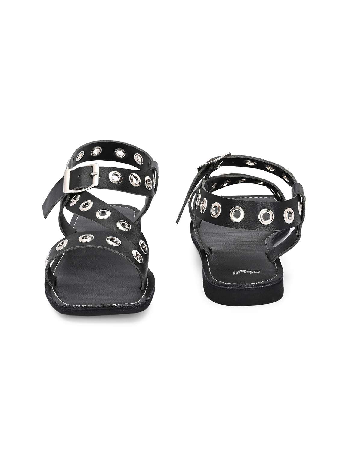 women solid back strap flat sandal - 22176721 -  Standard Image - 2