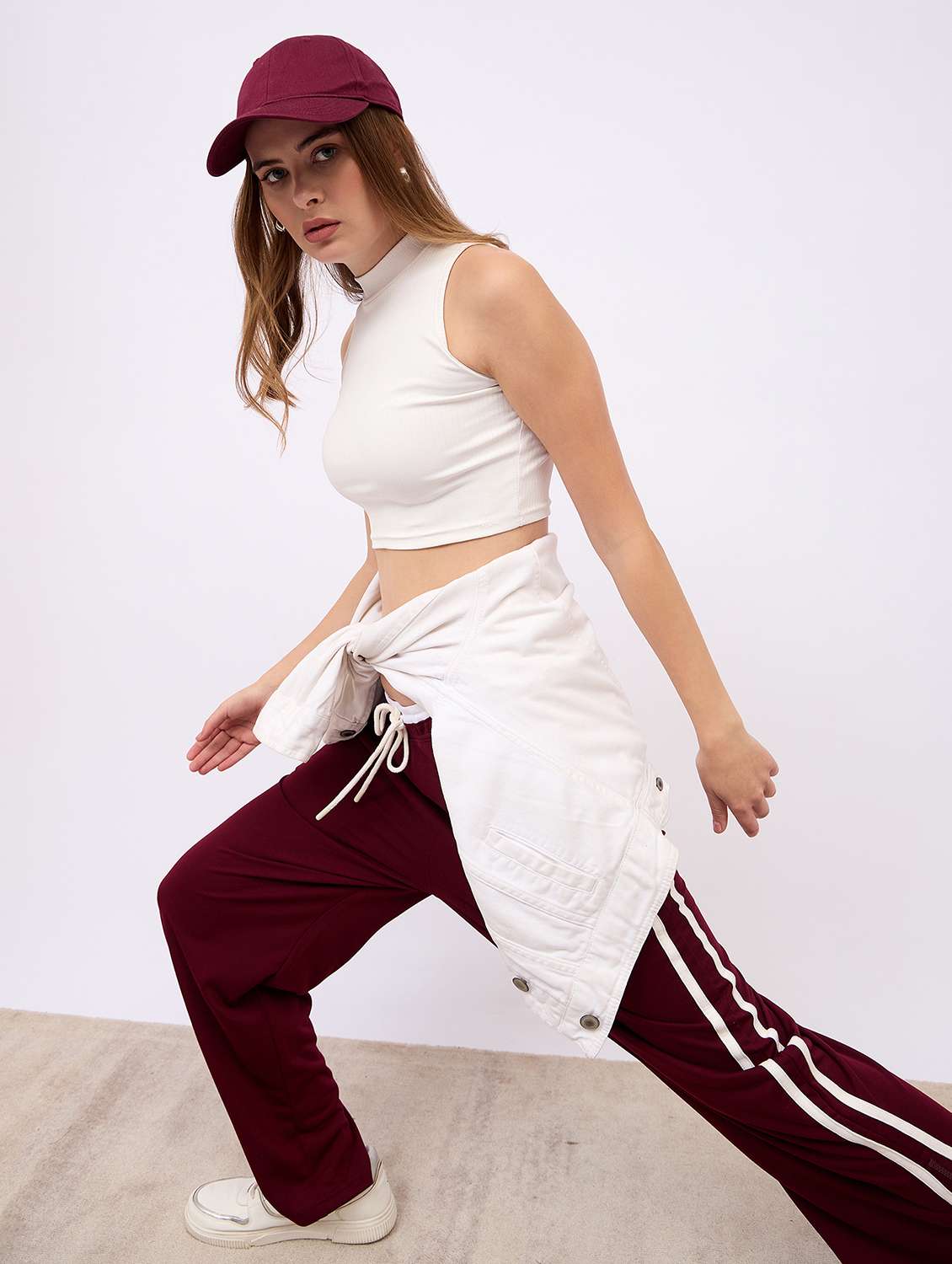 women tapered mid rise track pant - 22176728 -  Standard Image - 2