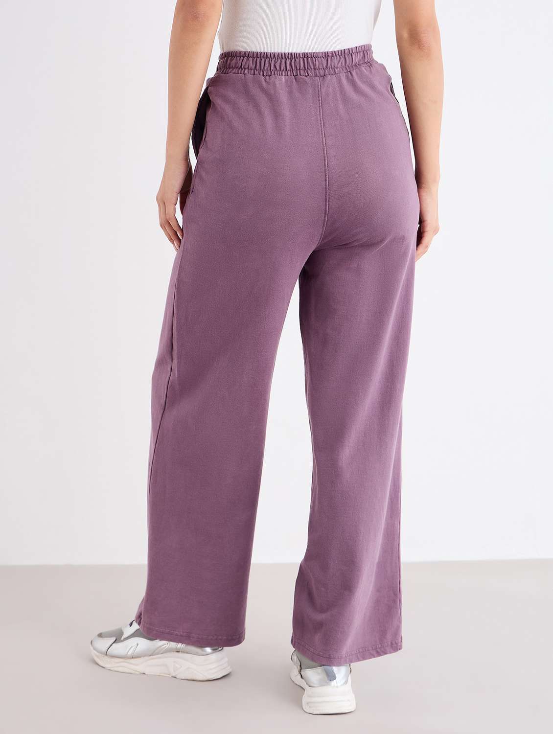 women solid mid rise track pant - 22176733 -  Standard Image - 2