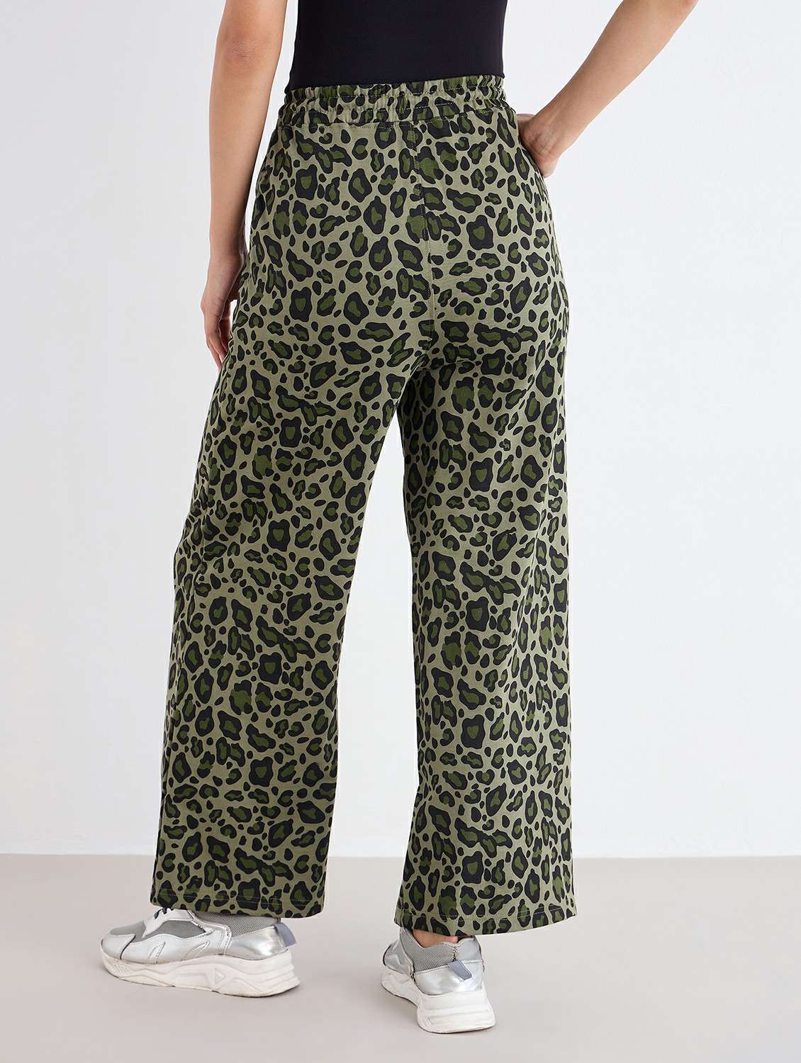 women animal print mid rise track pant - 22176737 -  Standard Image - 2